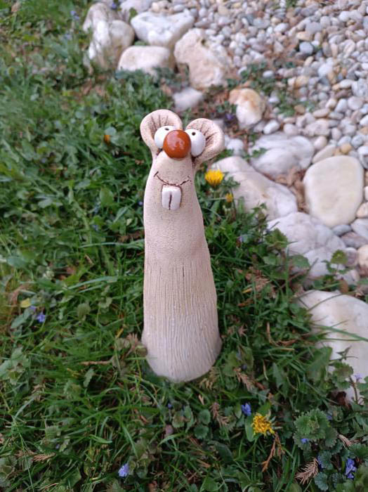 Keramická myška bílá.