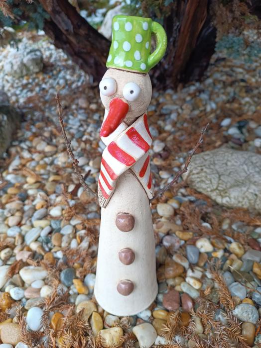 Keramický sněhulák interiér, exteriér.