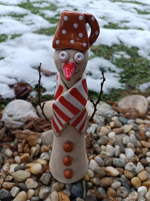 Keramický sněhulák interiér, exteriér.