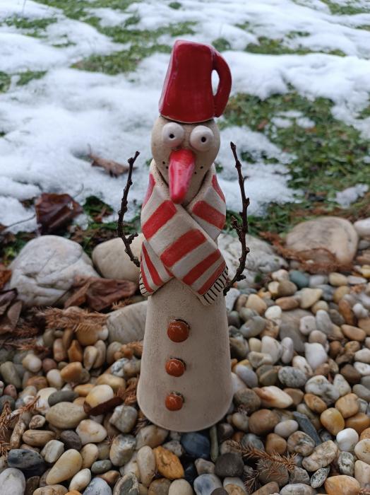 Keramický sněhulák interiér, exteriér.