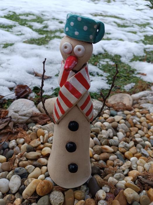 Keramický sněhulák interiér, exteriér.