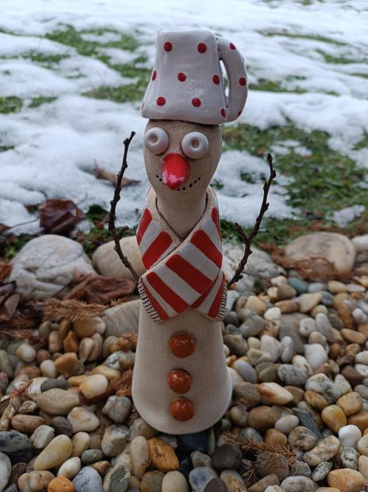 Keramický sněhulák interiér, exteriér.